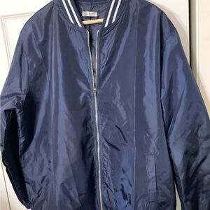 Coofandy Mens Sz XL Bomber Lightweight Jacket Fashion Windbreaker Zip Up Blue